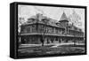 Parsons, Kansas - Missouri, Kansas, and Texas Railroad Station-Lantern Press-Framed Stretched Canvas