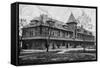 Parsons, Kansas - Missouri, Kansas, and Texas Railroad Station-Lantern Press-Framed Stretched Canvas