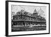 Parsons, Kansas - Missouri, Kansas, and Texas Railroad Station-Lantern Press-Framed Art Print