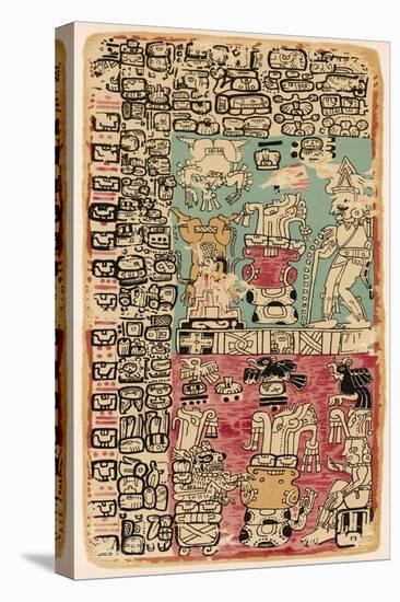 Part of a Calendar Used by Maya Priests, Depicting Gods and Symbolic Creatures-null-Stretched Canvas