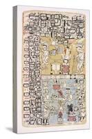 Part of a Calendar Used by Maya Priests, Depicting Gods and Symbolic Creatures-null-Stretched Canvas
