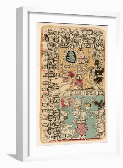 Part of a Calendar Used by Maya Priests, Depicting Gods and Symbolic Creatures-null-Framed Art Print