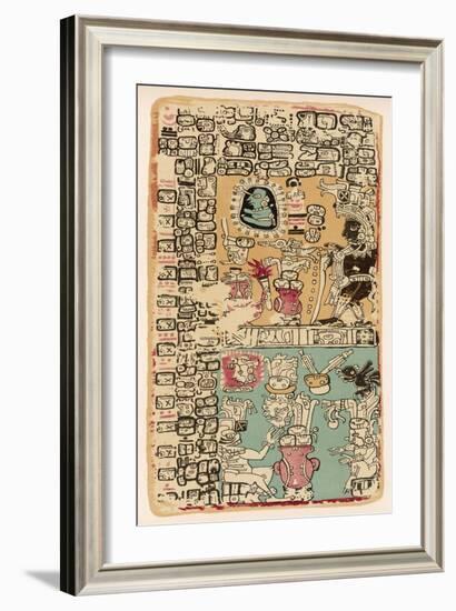 Part of a Calendar Used by Maya Priests, Depicting Gods and Symbolic Creatures-null-Framed Art Print