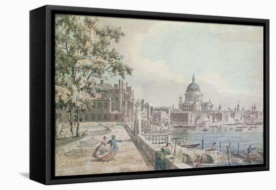 Part of a Drawing by Canaletto, of St. Paul's Cathedral, the Terrace of Somerset House-William James-Framed Stretched Canvas