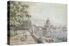 Part of a Drawing by Canaletto, of St. Paul's Cathedral, the Terrace of Somerset House-William James-Stretched Canvas