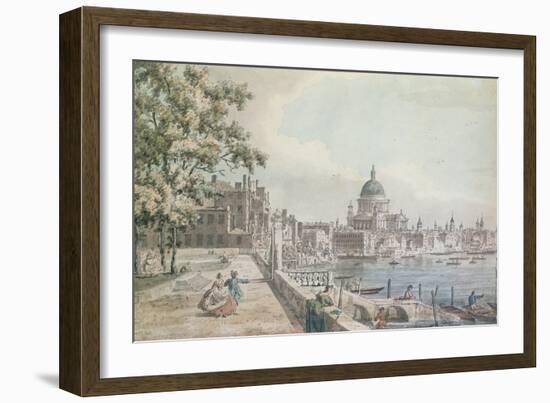 Part of a Drawing by Canaletto, of St. Paul's Cathedral, the Terrace of Somerset House-William James-Framed Giclee Print