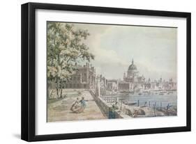 Part of a Drawing by Canaletto, of St. Paul's Cathedral, the Terrace of Somerset House-William James-Framed Giclee Print