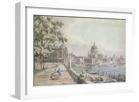 Part of a Drawing by Canaletto, of St. Paul's Cathedral, the Terrace of Somerset House-William James-Framed Giclee Print