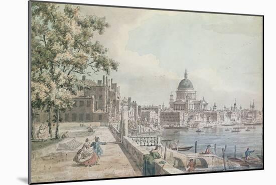 Part of a Drawing by Canaletto, of St. Paul's Cathedral, the Terrace of Somerset House-William James-Mounted Giclee Print