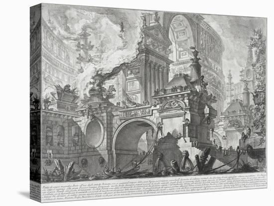 Part of a Harbor for the use of the ancient Romans opening onto a large market square-Giovanni Battista Piranesi-Stretched Canvas