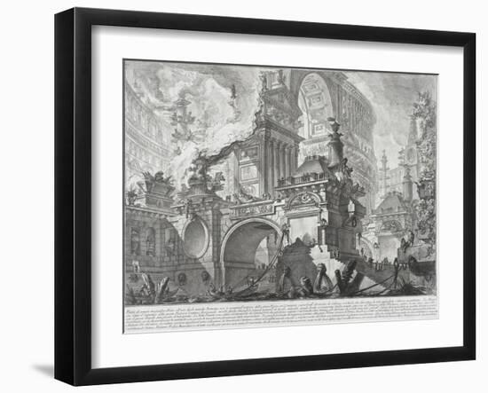 Part of a Harbor for the use of the ancient Romans opening onto a large market square-Giovanni Battista Piranesi-Framed Giclee Print