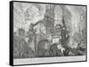 Part of a Harbor for the use of the ancient Romans opening onto a large market square-Giovanni Battista Piranesi-Framed Stretched Canvas