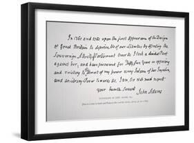 Part of a Letter Written and Signed by President John Adams-John Adams-Framed Giclee Print