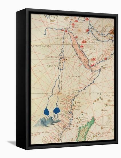 Part of Africa, from an Atlas of the World in 33 Maps, Venice, 1st September 1553-Battista Agnese-Framed Stretched Canvas