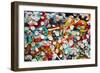 Part of Berlin Wall with Graffiti and Chewing Gums Stuck on It. Potsdamer Platz, Berlin, Germany-Michal Bednarek-Framed Photographic Print