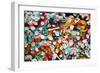 Part of Berlin Wall with Graffiti and Chewing Gums Stuck on It. Potsdamer Platz, Berlin, Germany-Michal Bednarek-Framed Photographic Print