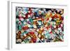 Part of Berlin Wall with Graffiti and Chewing Gums Stuck on It. Potsdamer Platz, Berlin, Germany-Michal Bednarek-Framed Photographic Print