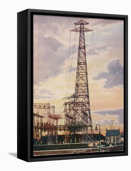 Part of Britain's National Grid This is the Sub-Station at Yoker Near Glasgow Scotland-null-Framed Stretched Canvas