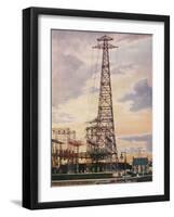 Part of Britain's National Grid This is the Sub-Station at Yoker Near Glasgow Scotland-null-Framed Photographic Print