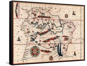 Part of South America, 1582-null-Framed Stretched Canvas