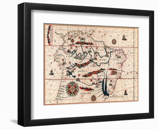 Part of South America, 1582-null-Framed Premium Giclee Print