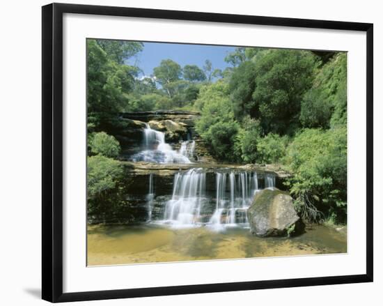 Part of the 300M Wentworth Falls on the Great Cliff Face in the Blue Mountains, Australia-Robert Francis-Framed Photographic Print