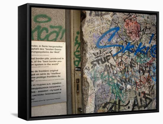 Part of the Berlin Wall, Checkpoint Charlie Museum, Berlin-null-Framed Stretched Canvas