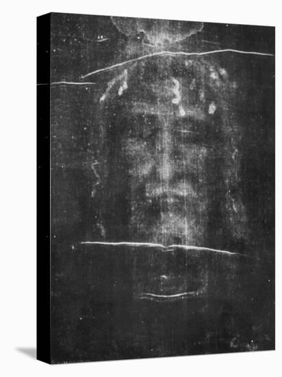 Part of the First Photograph of the Shroud Showing the Face-null-Stretched Canvas