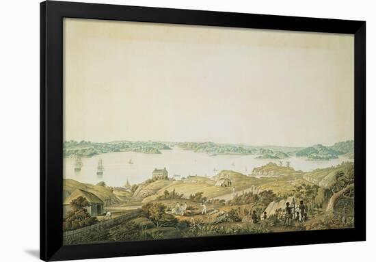 Part of the Harbour of Port Jackson and the Country Between Sydney and the Blue Mountains, New…-Major James Taylor-Framed Giclee Print