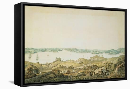 Part of the Harbour of Port Jackson and the Country Between Sydney and the Blue Mountains, New…-Major James Taylor-Framed Stretched Canvas