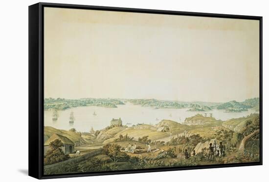 Part of the Harbour of Port Jackson and the Country Between Sydney and the Blue Mountains, New…-Major James Taylor-Framed Stretched Canvas