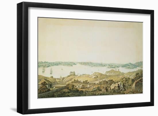 Part of the Harbour of Port Jackson and the Country Between Sydney and the Blue Mountains, New…-Major James Taylor-Framed Premium Giclee Print