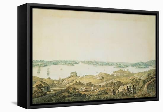 Part of the Harbour of Port Jackson and the Country Between Sydney and the Blue Mountains, New…-Major James Taylor-Framed Stretched Canvas