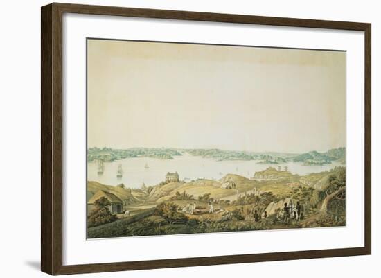 Part of the Harbour of Port Jackson and the Country Between Sydney and the Blue Mountains, New…-Major James Taylor-Framed Giclee Print