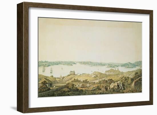 Part of the Harbour of Port Jackson and the Country Between Sydney and the Blue Mountains, New…-Major James Taylor-Framed Giclee Print