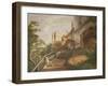 Part of the Hundred Steps and Winchester Tower, Windsor Castle (Gouache on Leather)-Paul Sandby-Framed Giclee Print