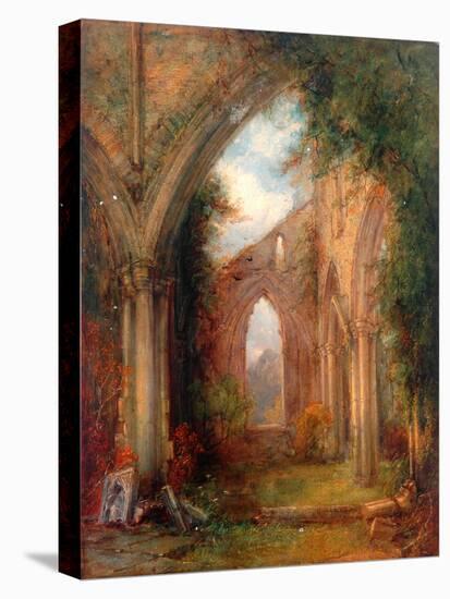 Part of the Ruins of Tintern Abbey-Thomas Creswick-Stretched Canvas