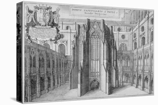 Part of the Side of the Old St Paul's Cathedral, City of London, 1656-Wenceslaus Hollar-Stretched Canvas