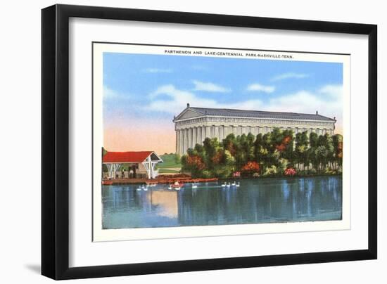 Parthenon and Lake, Nashville, Tennessee-null-Framed Art Print