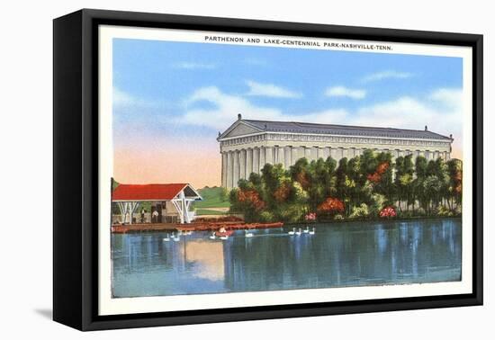 Parthenon and Lake, Nashville, Tennessee-null-Framed Stretched Canvas