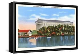 Parthenon and Lake, Nashville, Tennessee-null-Framed Stretched Canvas