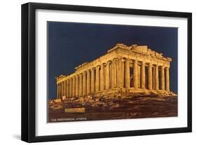 Parthenon at Night, Acropolis-null-Framed Art Print