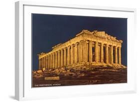 Parthenon at Night, Acropolis-null-Framed Art Print