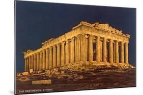 Parthenon at Night, Acropolis-null-Mounted Art Print