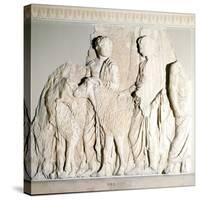 Parthenon Frieze, Elgin Marbles, Sacrifice Procession with Ram, c5th century BC-Phidias-Stretched Canvas