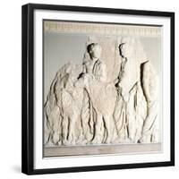 Parthenon Frieze, Elgin Marbles, Sacrifice Procession with Ram, c5th century BC-Phidias-Framed Giclee Print