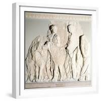 Parthenon Frieze, Elgin Marbles, Sacrifice Procession with Ram, c5th century BC-Phidias-Framed Premium Giclee Print