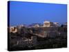 Parthenon from Filopapou at Dusk, Athens, Greece-Walter Bibikow-Stretched Canvas