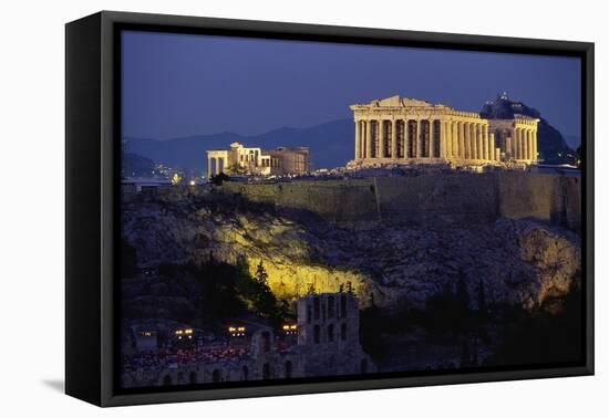 Parthenon Illuminated at Dusk-Paul Souders-Framed Stretched Canvas