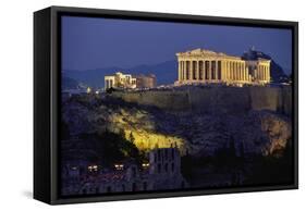 Parthenon Illuminated at Dusk-Paul Souders-Framed Stretched Canvas